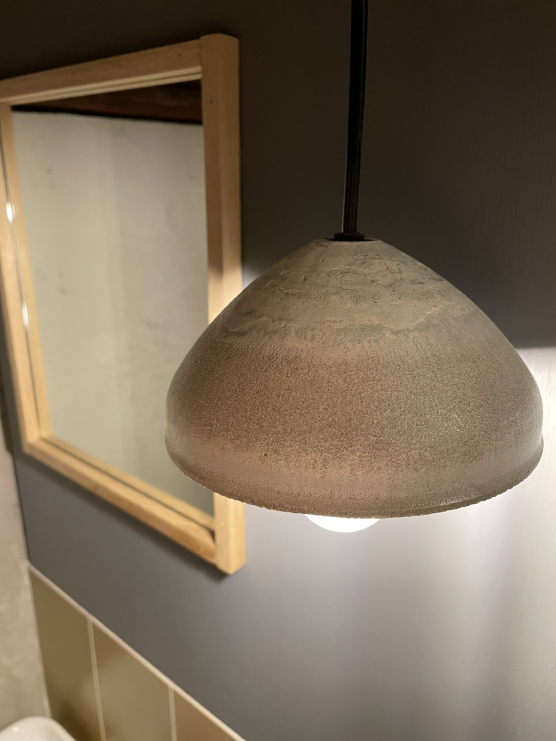 Handmade mortar pendant light